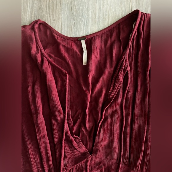 Free People Women’s Prettiest Thing Midi Dress Burgundy - Size XS - Picture 6 of 11